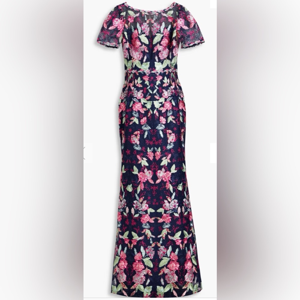 Marchesa Notte Embroidered Tulle gown, Size 4